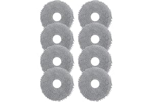 VIEWALL 8 Pack Mop Cloths for Roborock Q Revo/Qrevo S/Qrevo Pro/Qrevo Master/Qrevo Plus/Qrevo Curv/Qrevo Edge/Saros 10R/QV 35A/35S/S5V Vacuum Cleaner, Microfiber Washable Mop Pad Replacement Accessories