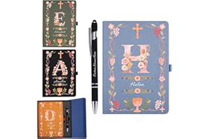 Eunigem Personalized Notebook-A5 Leather Journal for Christian Writing Women Men Students Teacher Christian Prayer Journal, B