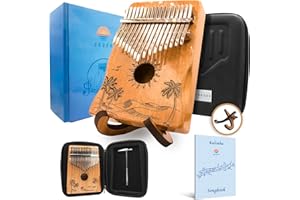 Orora Kalimba 17 Keys Thumb Piano - Songbook included with 25 Songs - Varnished Wood Musical Instrument for Kids and Adults -