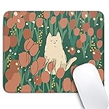 Cute Cat Square Mouse Pad,Aesthetic Anime Cat Mouse