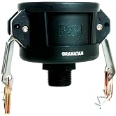 IBC Tote Adapter, 2 Inch Female Camlock to 3/4 Inch Male NPT | Polypropylene Body with NBR Seal and Stainless Steel Cam Arms, 1 Pack