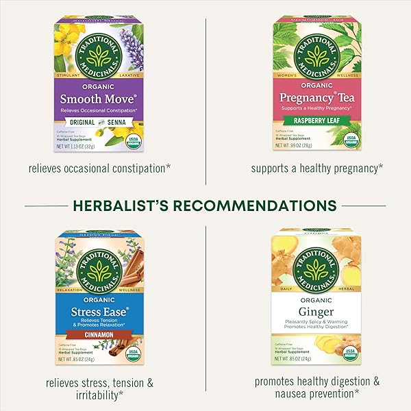 TRADITIONAL MEDICINALS ORGANIC RASPBERRY LEAF HERBAL TEA, EASES MENSTRUAL CRAMPS & SUPPORTS HEALTHY PREGNANCY – 48 TEA BAGS