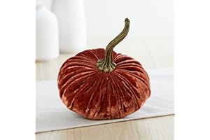 YOUR HEART'S CONTENT Luxe Burnt Orange Small Velvet Pumpkin, Handmade Home Decor, Holiday Mantle Decor, Fall Halloween Thanksgiving Centerpiece, Wedding Centerpiece Decor, Baby Shower Favors (Luxe Burnt Orange)