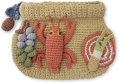 Amazon ポーチ 小物入れ クラッチ ミニバッグ クロシェ 手編み かぎ針編み フレッシュ フード スマートフォン 貴重品 煙草入れ かわいい ハンドメイド ポーチ