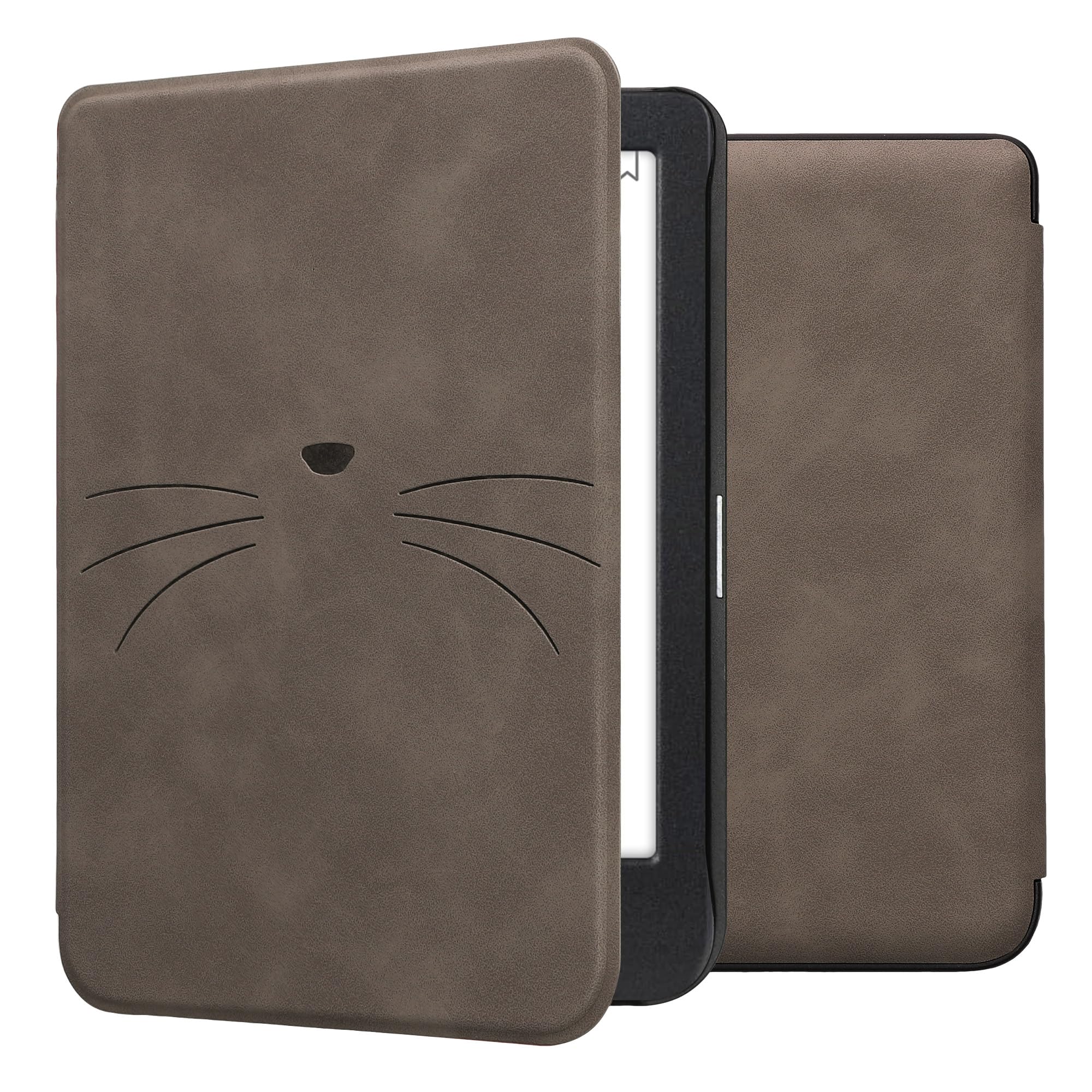 kwmobile Cover for Kobo Clara BW/Colour Case - eReader Cover with auto sleep funktion - Meow Meow with Grey — image 1