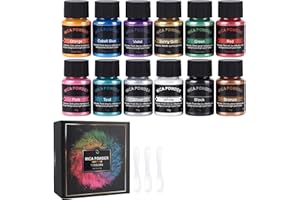 Forypretty Mica Powder Set — 20 mL Jars — 12 Colors (12 Bottles) — Cosmetic-Grade Pigments for Resin/Soap/Candle