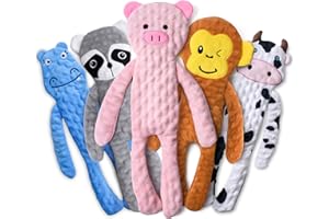 SHARLOVY No Stuffing Dog Toys Squeaky for Large Dogs, Crinkle Puppy Teething Toys to Keep Them Busy, Plush Interactive Doggie Long Lasting Chews for Aggressive Chewers