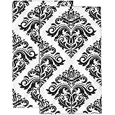 Wotinsi Damask Hand Towels - Floral Bath & Kitchen Towels, Soft & Absorbent, Decorative, 14 x 28 in, Set of 2