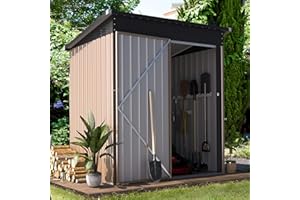 AECOJOY 5' x 3' Outdoor Storage Shed, Small 3x5 Metal Sheds & Outdoor Storage Clearance Steel Yard Shed kit with Lockable Door, Utility and Tool Storage Garden Shed for Backyard, Patio and Outside use