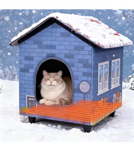 Maison D'extérieur Isolée Pour Chat, Abri Thermique D'hiver Pour Chaton, Abri épais Pour Animaux De Compagnie | Pour Terrasse, Camping, Balcon, Appartement, Voyage, Randonnée, Jardin Extérieur