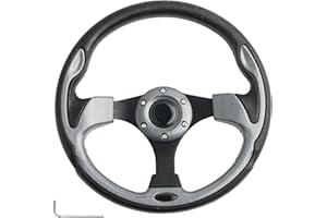 Spaorcco Black Spokes Golf Cart Steering Wheel For Club Car DS and Precedent Tempo EZGO RXV & TXT Yamaha Golf Cart Steering Wheel