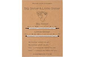 SANNYRA Morse Code Bracelet, Matching Bracelets Friendship Family Sister Mom Morse Code Jewelry, Couple Matching Handmade Gifts