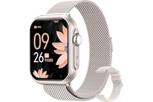 RUXINGX Fitness Smart Watches for Women Men: Smart Watch for iPhone&Android Bluetooth Call with 24/7 SpO2 Sleep Heart Rate Monitor, IP68, Fitness Tracker with 120+Sport, Reloj Inteligente 30 Day Life, 2 Bands