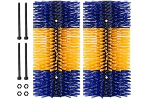 ZUNZINGY Livestock Scratching Brushes, Cattle Scratcher Brush with 4 Screws, Horse Brushes for Grooming, Relieve Itching on the Back, Goat Supplies for Horse, Sheep, Cow, Pig (2pcs Blue)