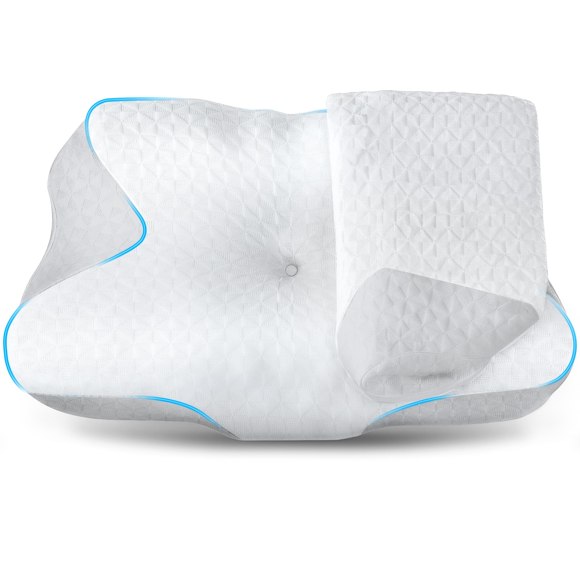 Photo 1 of Cervical Pillowcase, Memory Foam Pillow for Neck Shoulder Pain Relief, Ergonomic Orthopedic Contoured Cooling Neck Bed Pillow for Side, Back and Stomach Sleepers (Light Grey)
