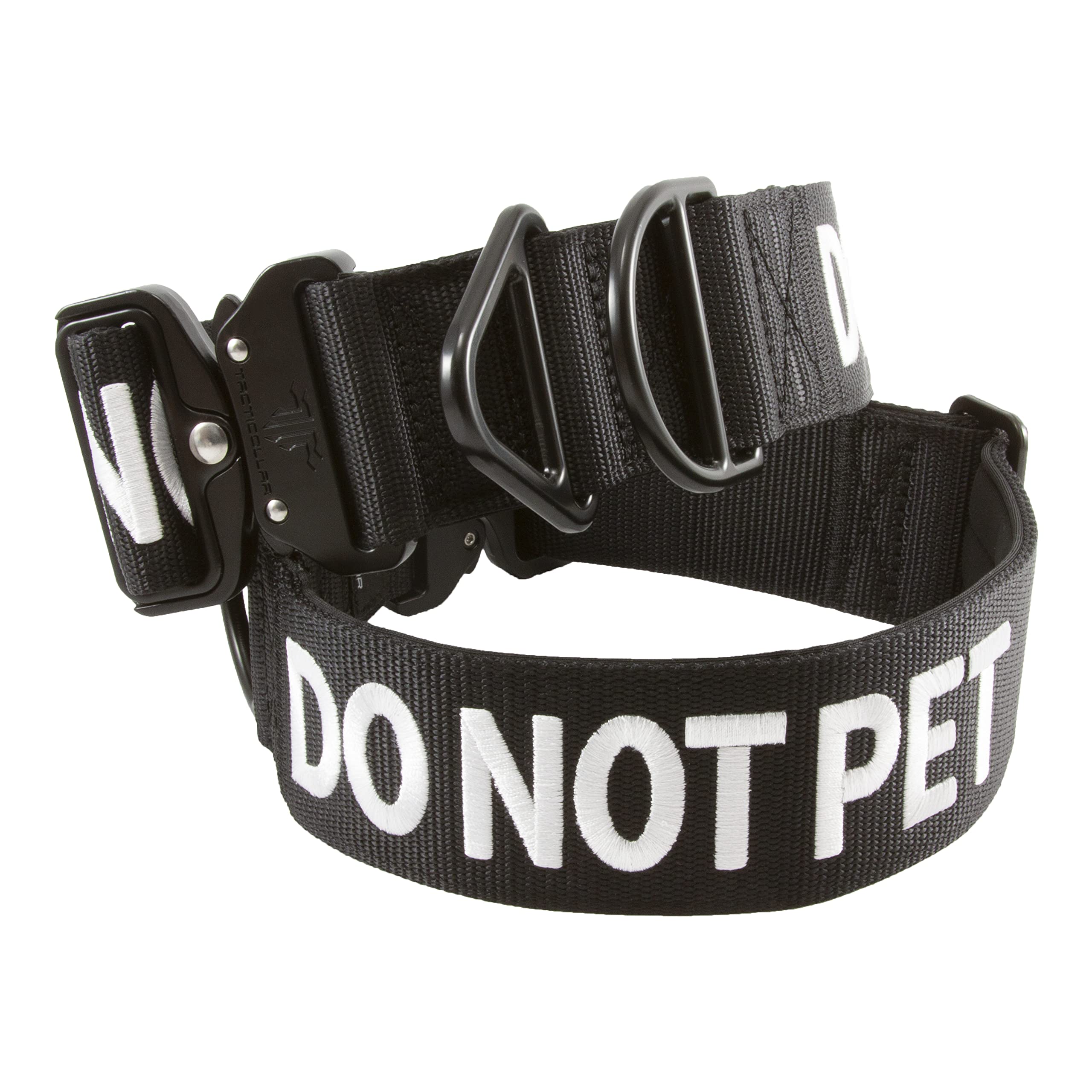 Tacticollar - DO NOT PET, 2 inch Nylon Collar for Medium and Large Dogs, Neoprene Padded Inside, Communicate Your Dogs Needs to Prevent Accidents (Black Medium)