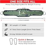 AQF Dipping Belt Weight Lifting Chain Green Camo Neoprene 36in Chain view 2