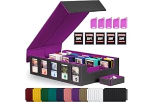 Trading Card Storage Box with Commander Display, 5-Row Deck Case with Removable Lid; 3900+ Deck Box for MTG TCG Sports Card, 