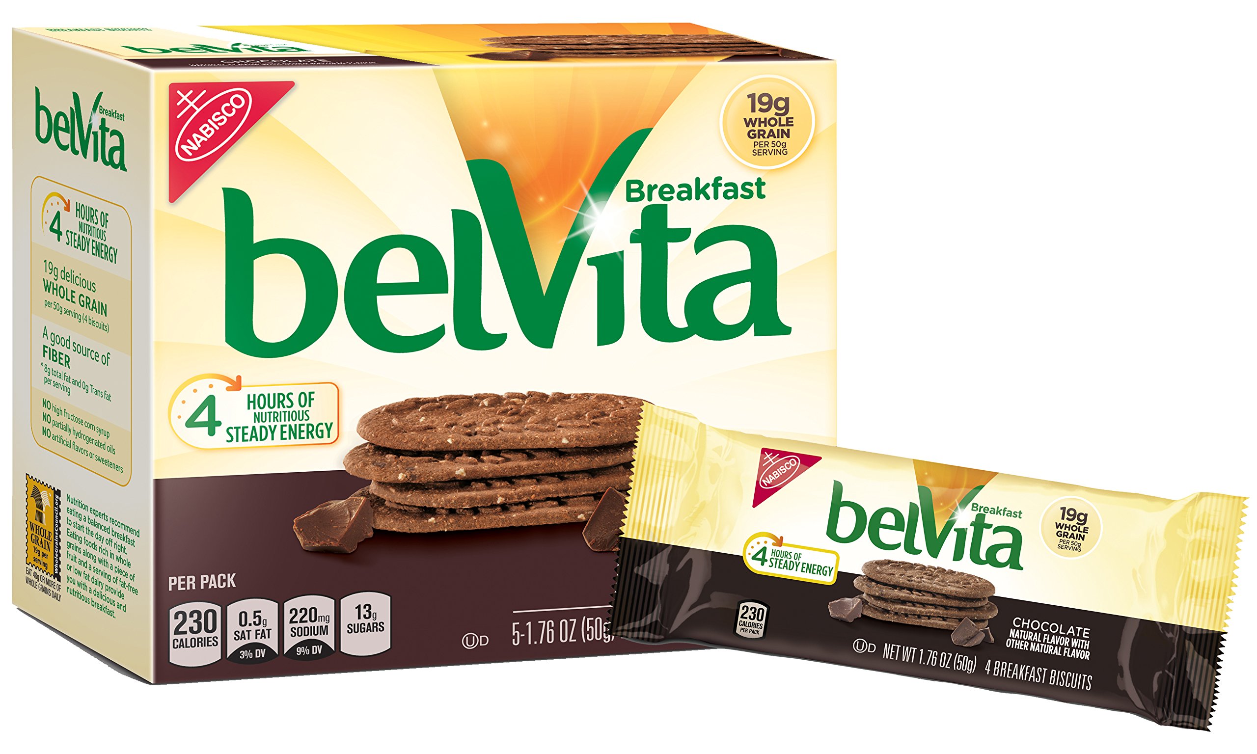 belVita Protein Oats, Honey & Chocolate Soft Baked Biscuits, 8 Count