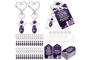 Junkin 30 Set Funeral Favors Celebration of Life Favors Angel Keychains Thank You Cards for Memorial Guest Return Gifts (Delicate,Purple)