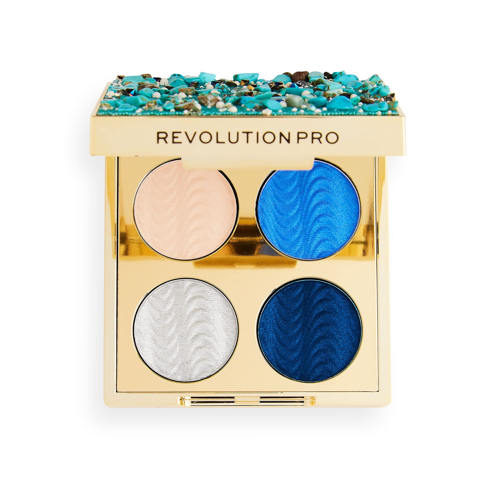Revolution Beauty London Pro, Ultimate, Eye Quad, Eyeshadow Palette, Ocean Treasure, 4 Shades, 3.2g