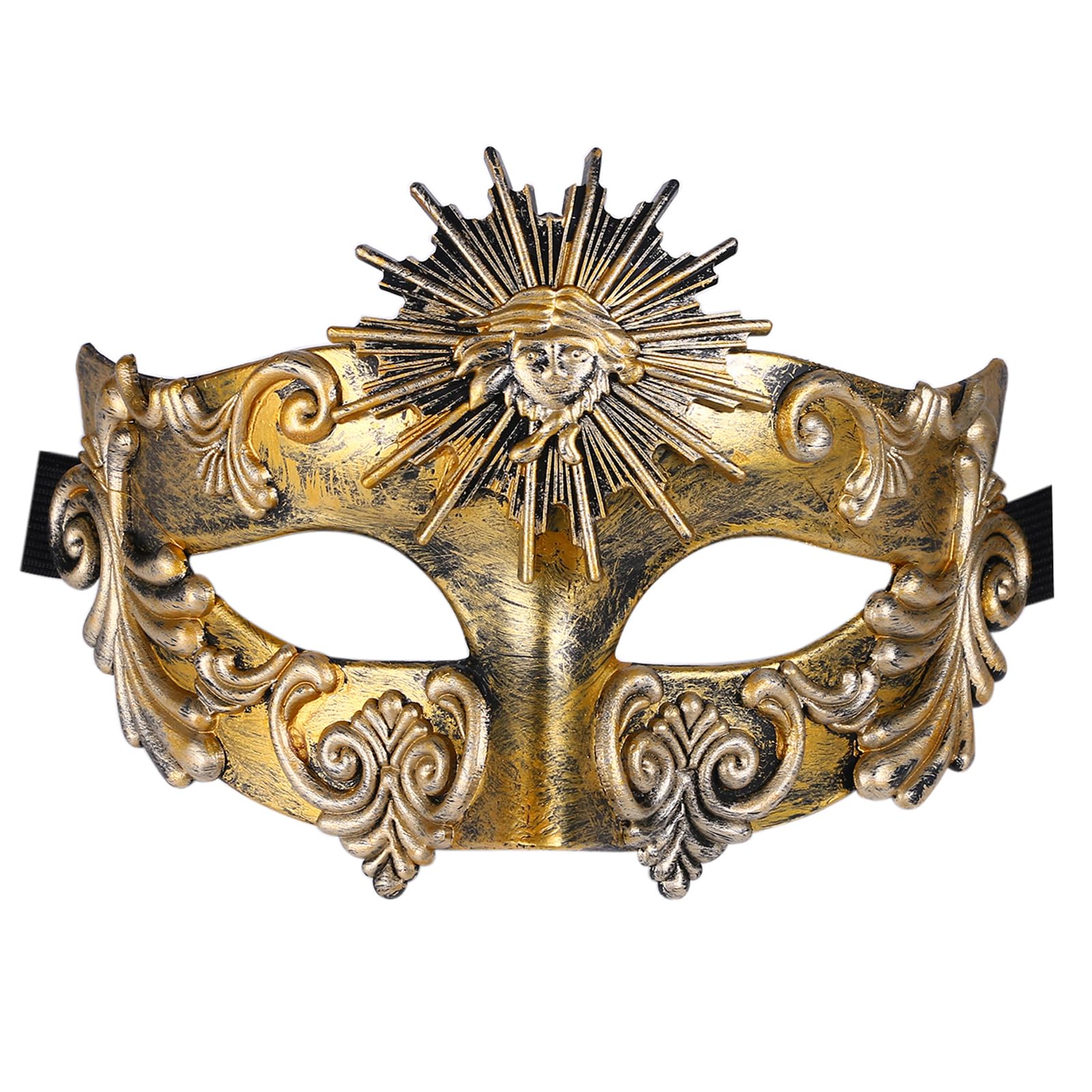 Oidea Masquerade Masks for Men: Ancient Greek Roman Sun God Masks Half Face Mask for Halloween Mascarade Ball Costume Prom Cosplay Mardi Gras Party Gold