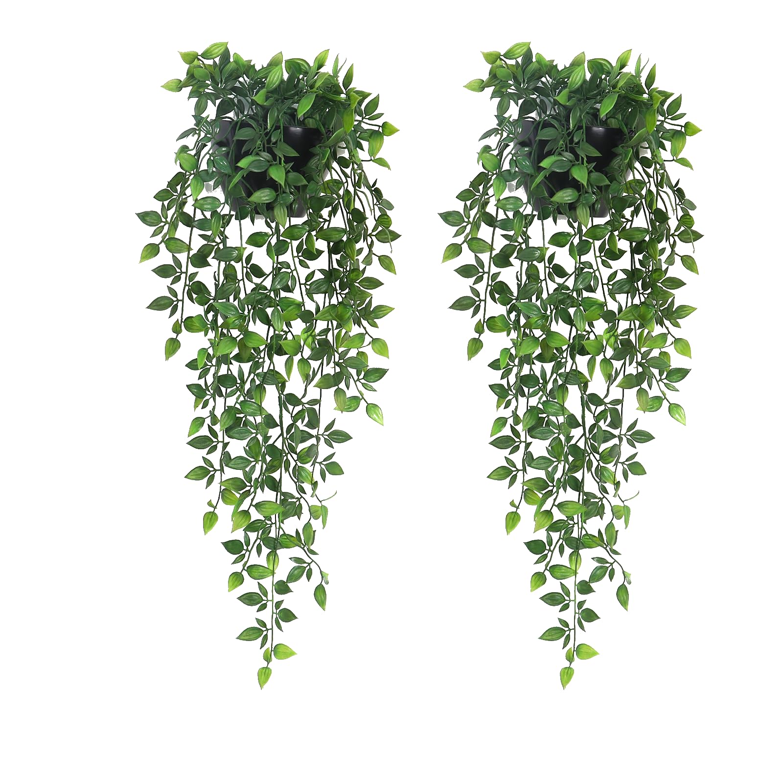 Photo 1 of Season 2 Season Artificial Hanging Plants,2 Pack Fake Wall Plants,Faux Mandala Vines Potted Plant,Plastic Greenery with Wall Planter for Indoor Outdoor Garden Patio Office Décor