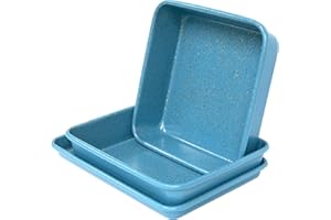 casaWare 3pc Ultimate Series Commercial Weight Toaster Oven Bakeware Set (Blue Granite)