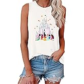 AMWIPE Magic Castle Tank Top for Women Magic Kingdom Graphic Shirt Tops Summer Vacation Vest