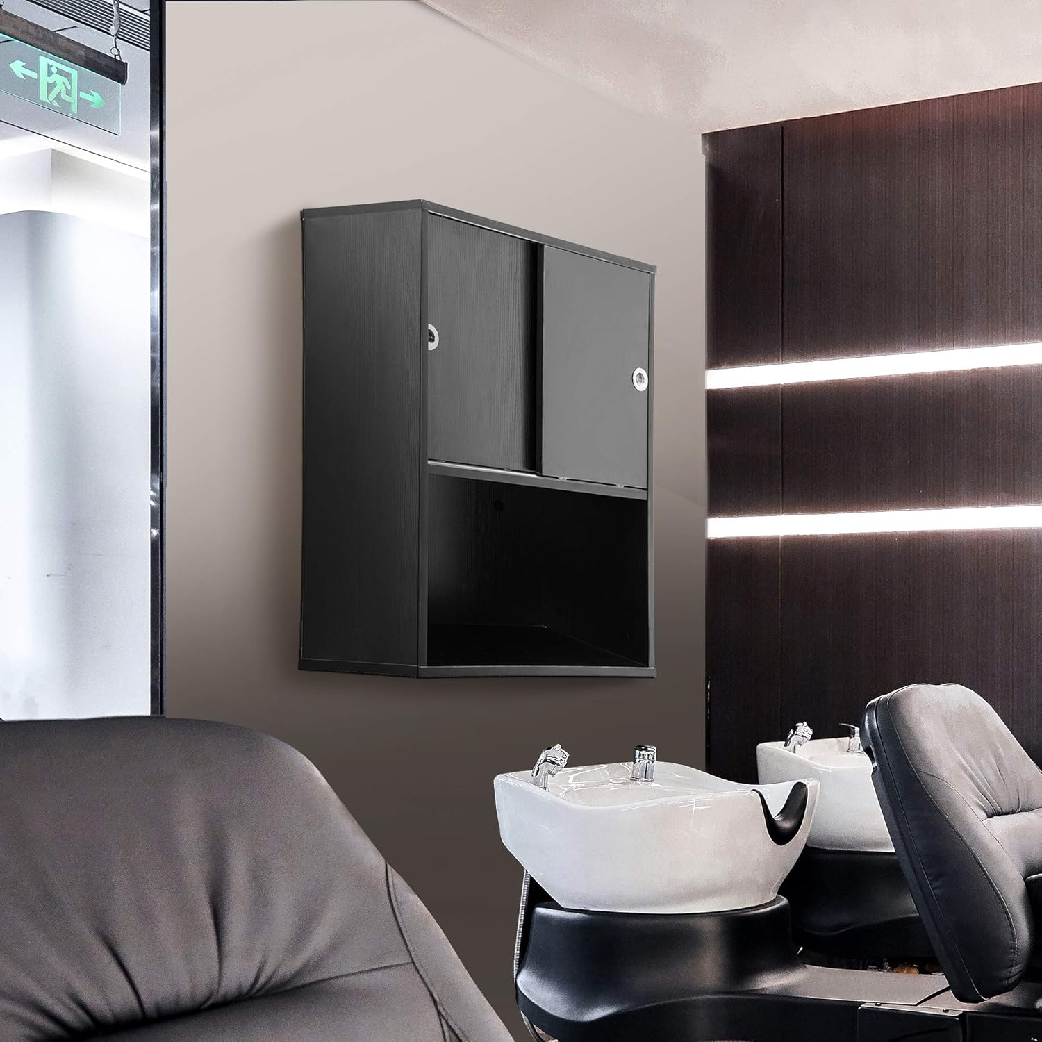 BarberPub Wall Mounted Barber Shampoo Station Storage Cabinet Salon Beauty Spa Equipment 7136: Beauty