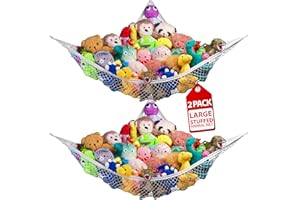 Handy Laundry Stuffed Animal Hammock Corner Net 2-Pack – Stuffed Animal Net & Mesh Toy Organizer for Kids Room – Flexible Storage for Plush Toys, Teddy Bears & Cuddly Favorites – Durable, Easy Install