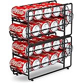 CANYAVE Soda Can Organizer Storage Rack, 2 Pack Stackable Beverage Soda Can Dispenser Organizer Holder for Refrigerator, Cabinet, Pantry (Black)