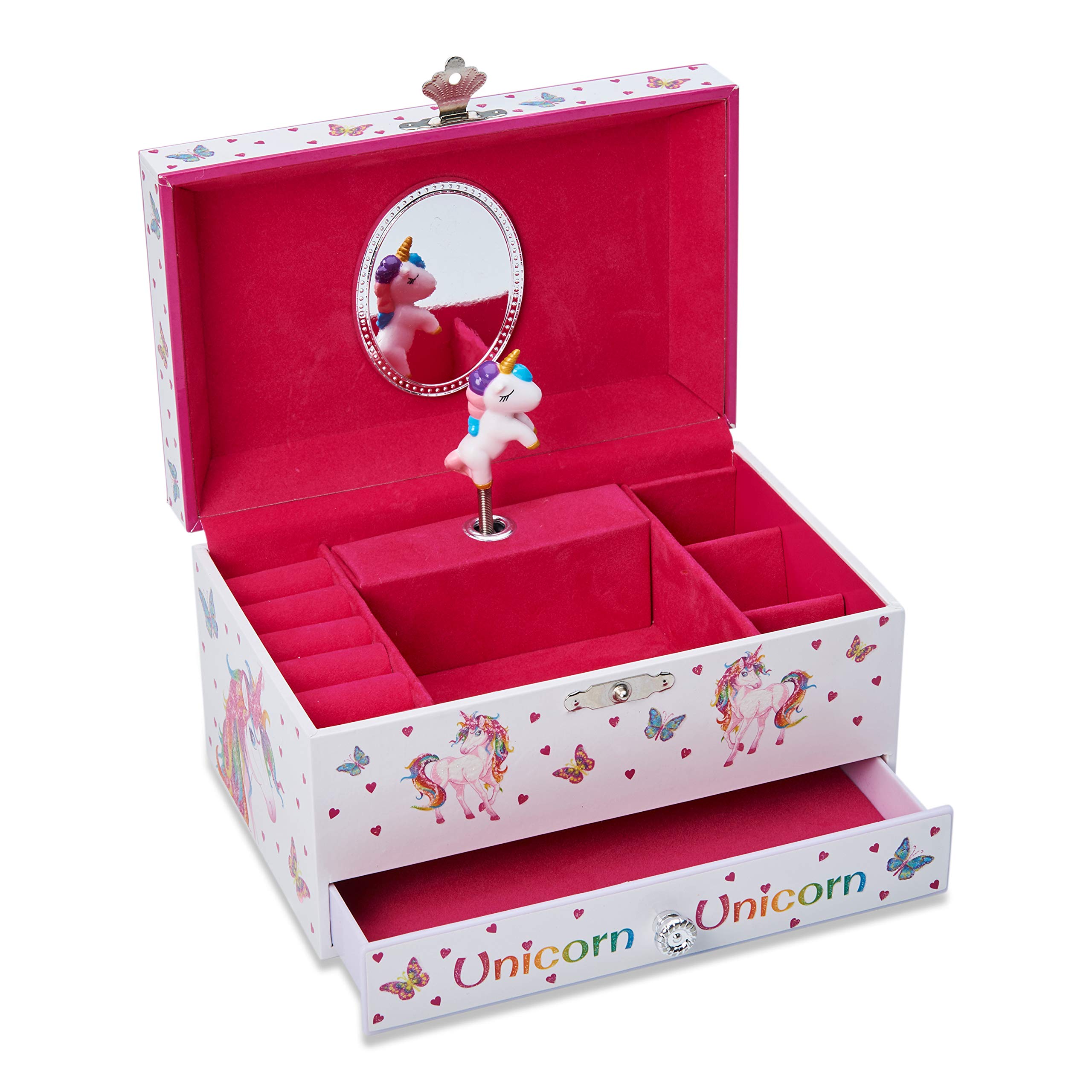 Lucy Locket Magical Unicorn Musical Jewelry Box for Children Pink