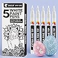 Zenacolor 5 White Paint Pen - Fine Tip for Precision - White Paint Marker Ideal for Rock Painting, Canvas, Wood, Glass