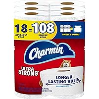 Charmin Ultra Strong Toilet Paper, 18 Super Mega Rolls = 108 Regular Rolls