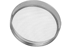 ibasenice Stainless Steel Soil Sifter 12-inch Round Garden Sand Sieve with Mesh Screen for Gravel Dirt Compost