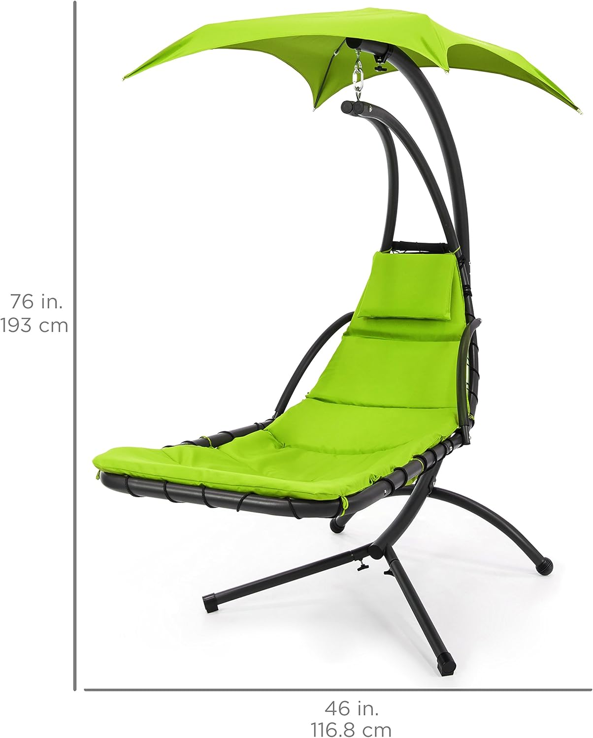 best chaise lounge on Hammock Chairs Stand Best Choice Products Outdoor Hanging Curved Chaise Lounge Chair Swing For Backyard Patio W Built In Pillow Green 2 Pack Removable Canopy Patio Lawn Garden