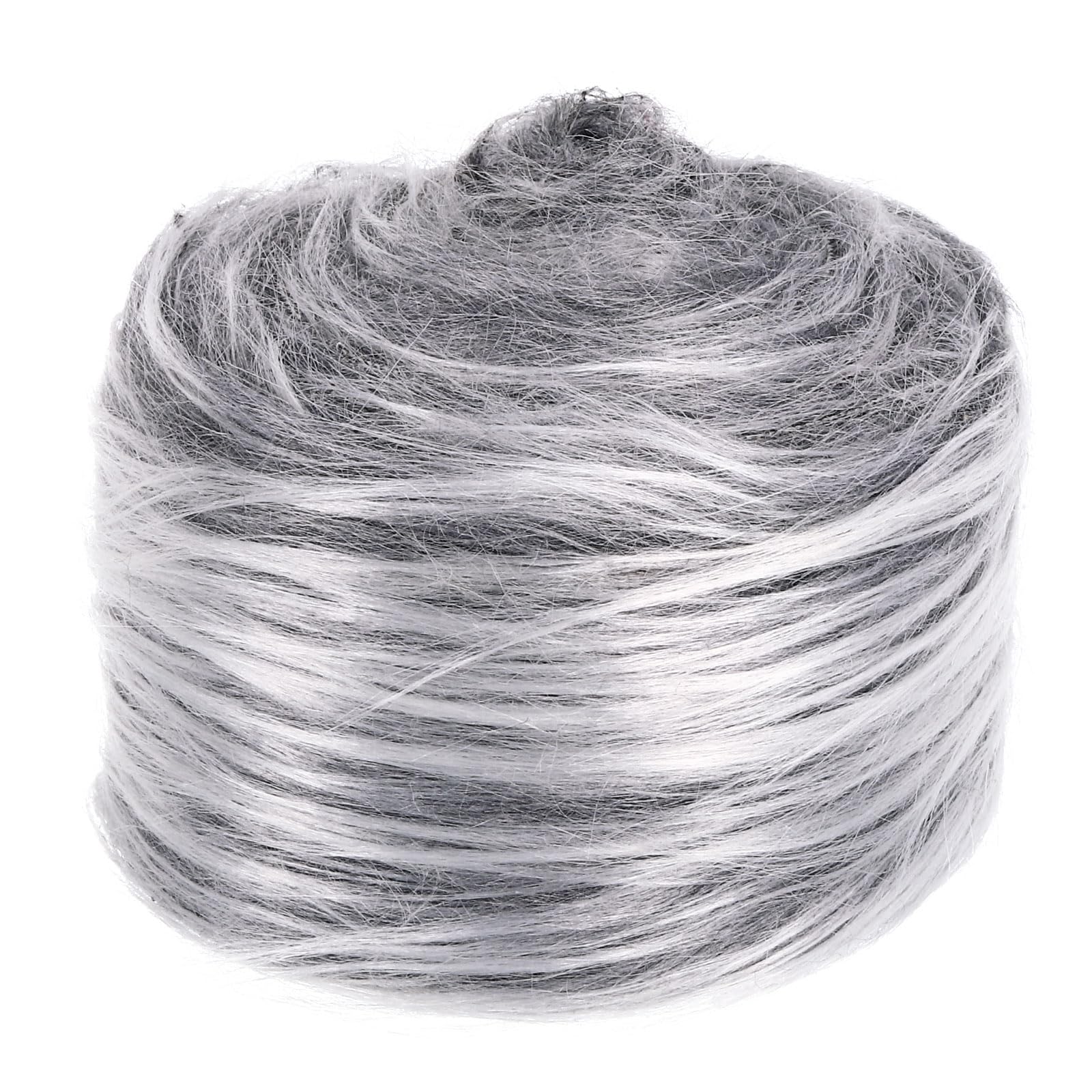 PATIKIL 4.9ft x 2 in Faux Fur Fabric Roll, Plush Precut Strips for DIY Craft Christmas Decoration Cosplay Costume, White Grey