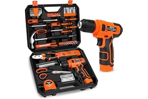 THATOOL 139-Piece Tool Set - Tool Kit with 8V Cordless Drill Driver in ToolBox Storage Case, General Household Drill Set for Home Repairs, Handyman, DIY Projects