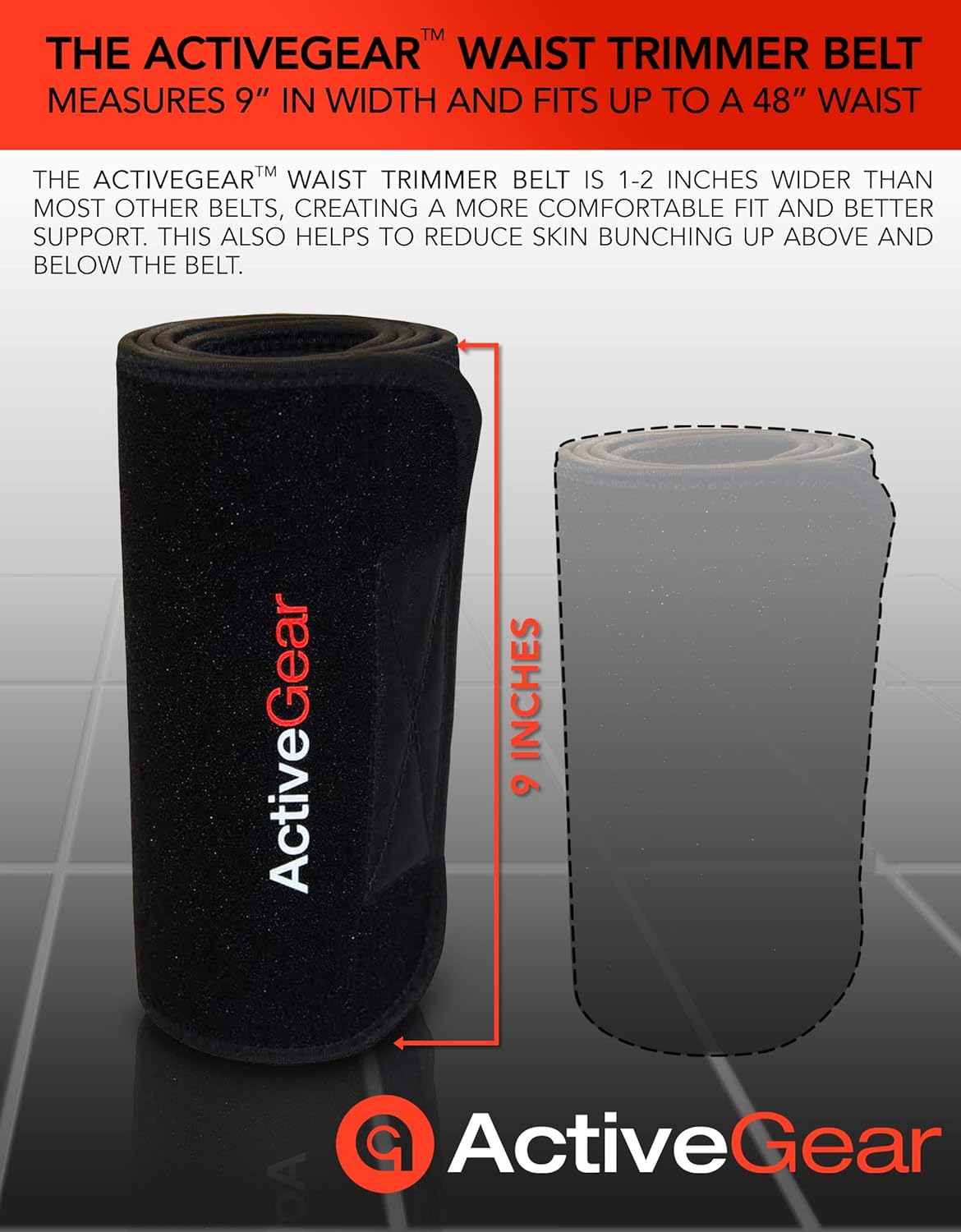 ActiveGear Waist Trimmer Belt Slim Body Sweat Wrap for Stomach and Back Lumbar Support: Sports & Outdoors