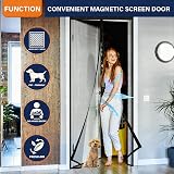 DIKER Fly Screen Door Mesh 80x210cm Magnetic Net for French Doors Black view 5