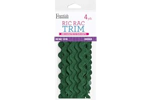 Essentials By Leisure Arts RIC Rac 1/2" 4 Yards Emerald - Rick Rack Trim for Sewing - Wavy RIC rac Trim for Sewing and Crafts - RIC rac Ribbon - Rick Rack Trim Emerald