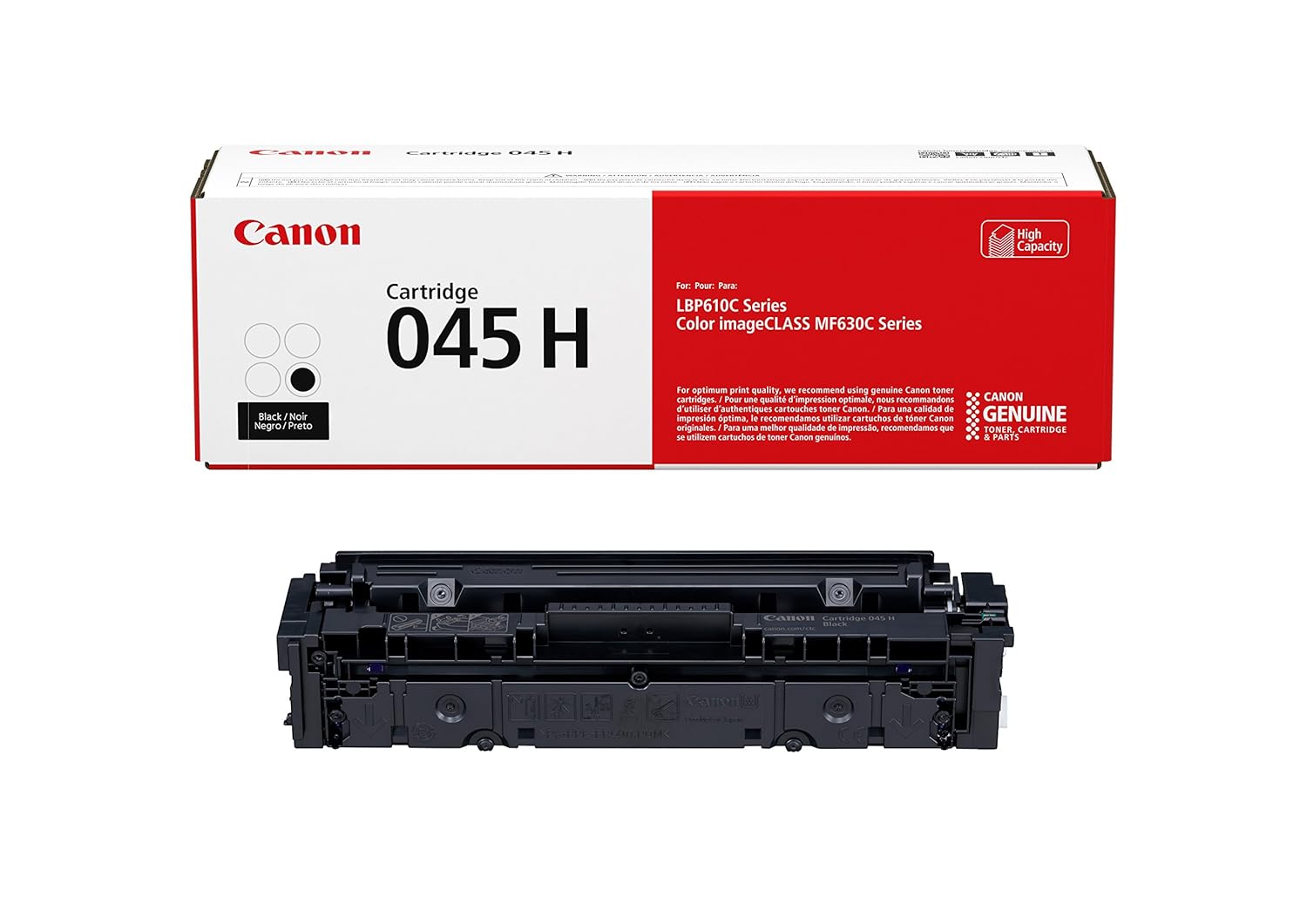 Canon Genuine Toner, Cartridge 045 Black, High Capacity (1246C001), 1