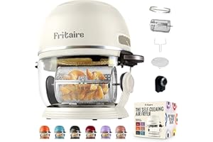 Non-Toxic Air Fryer - Glass AirFryer 5 Quart w/ 360 Visibility, Self-Cleaning, 400F Vortex Air Fryer for Even Cooking, BPA-Fr