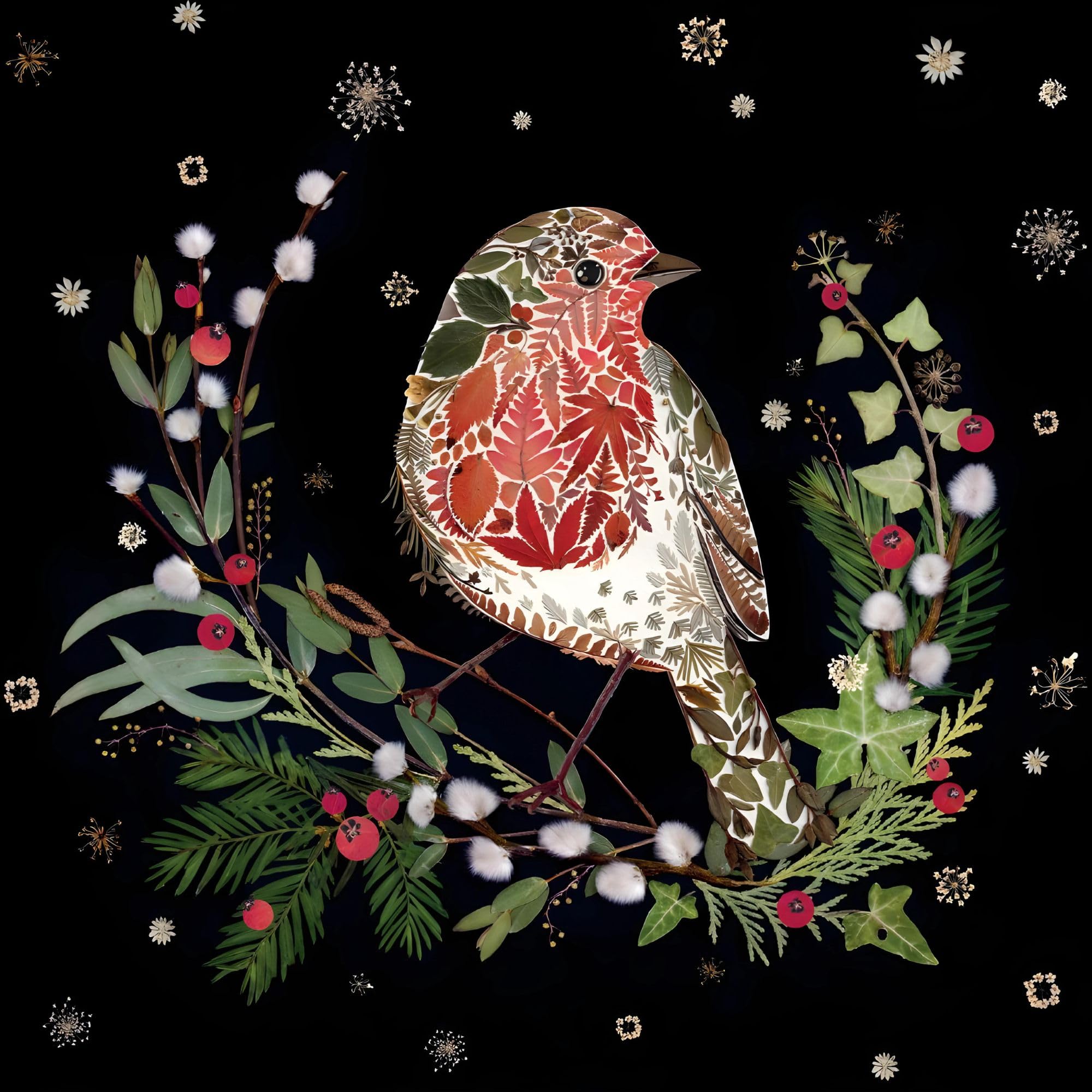 Christmas Cards Box of 20 - Winter Wild Press Animals - Artistic Festive Designs by Helen Ahpornsiri - 5 Each of 4 Designs - Eco-Friendly - Made in the UK