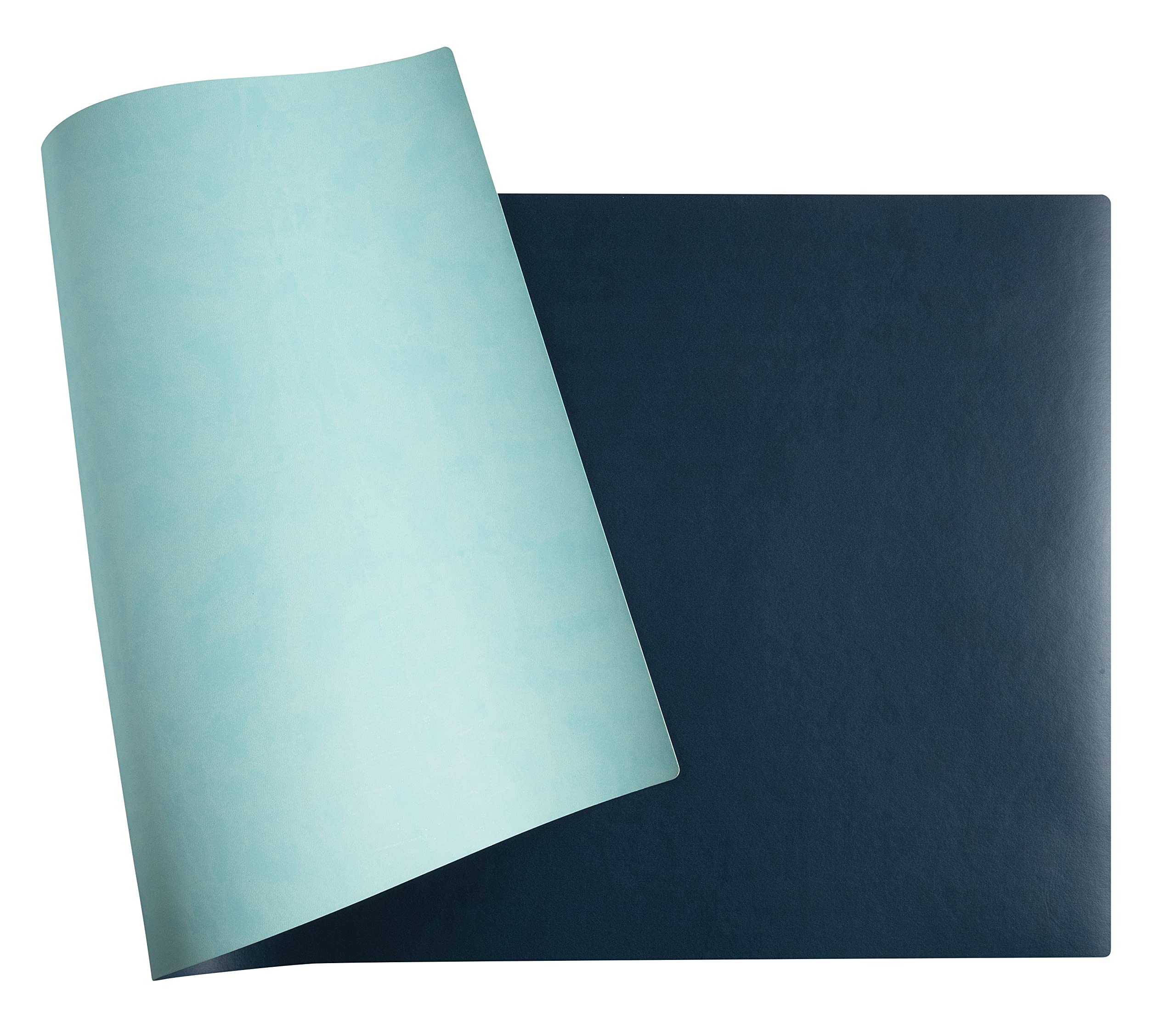 Exacompta - Ref. 29162E - 1 Home Office soft pad - in two-tone imitation leather (polyurethane) - soft and resistant, protects desk, mouse pad -43 x 90 cm - tropic/duck colour - delivered rolled