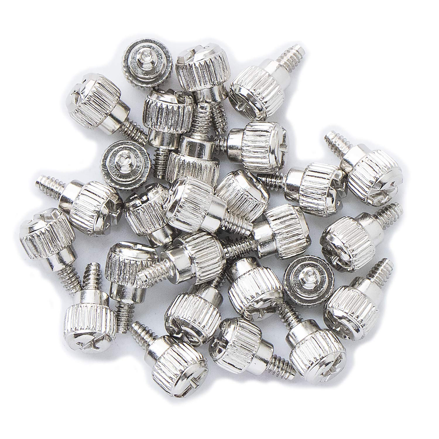 VAPKER 50PCS 6#-32x6 M3.5 PC Computer Case Thumbscrews Thumb Screws Silver Zinc for Hard Drive Computer Case Motherboard Fan Power Graphics