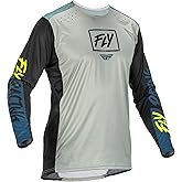 Fly Racing 2022 Adult Lite Jersey (Grey/Teal/Hi-Vis, X-Large)