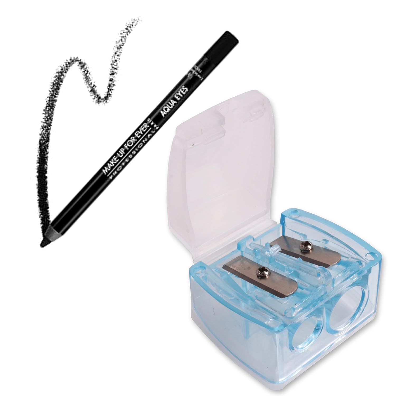 Double Pencil Sharpener + Cap For Sharpening Eyeliner/Lip Liner/Brow