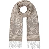 Umjetnost Womens Soft Silky Pashmina Rave Scarf Paisley Pattern Pashmina Shawl Wrap with Fringes